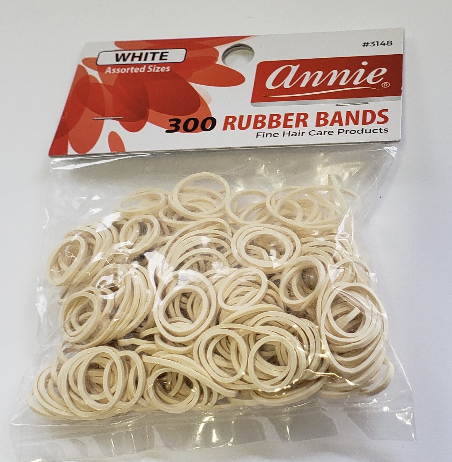 Annie 300 Rubber Bands White #3148